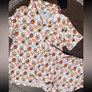 Disney Parks Icons Bows Short Sleeve Pajama Set Size XL and XXL